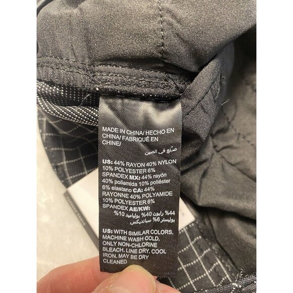 White House Black Market Black and White Tapered Grid Effortless Womens Sz 4 R - Picture 9 of 13